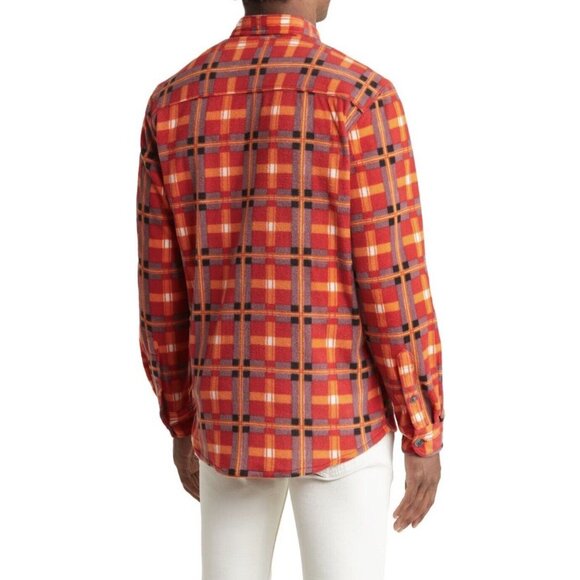 Men's VTG 1946 Red Plaid Brushed Fleece L/S Zip-Up Shirt Jacket Size Large NWT - Picture 4 of 11